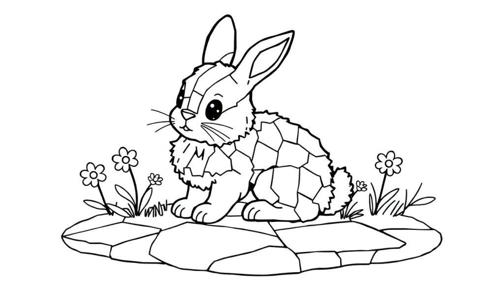 A cute bunny waiting for its color panel.