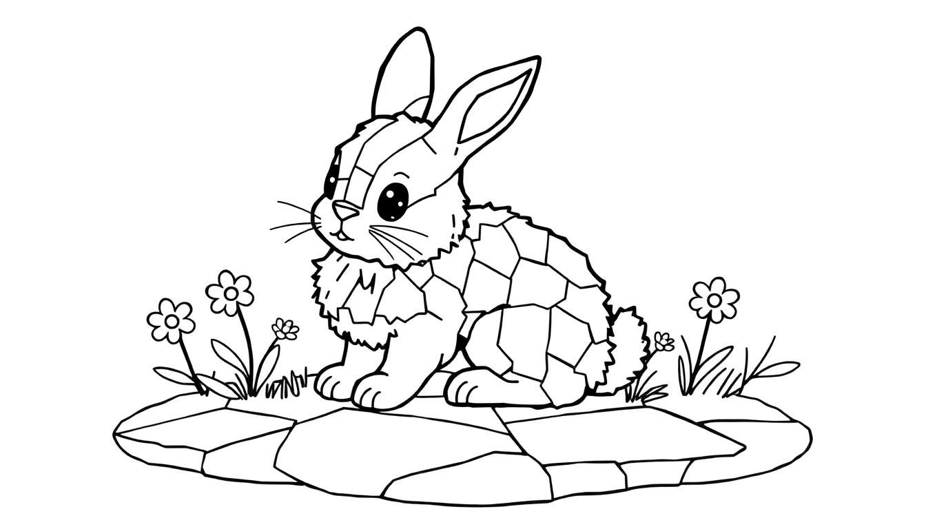 A cute bunny waiting for its color panel.
