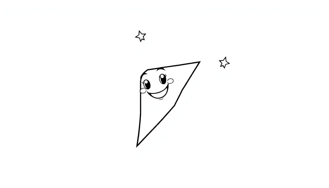 A smiling kite coloring panel with stars.