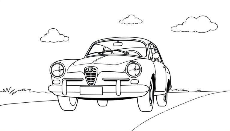 A vintage Alfa Romeo car ready for color panel fun.