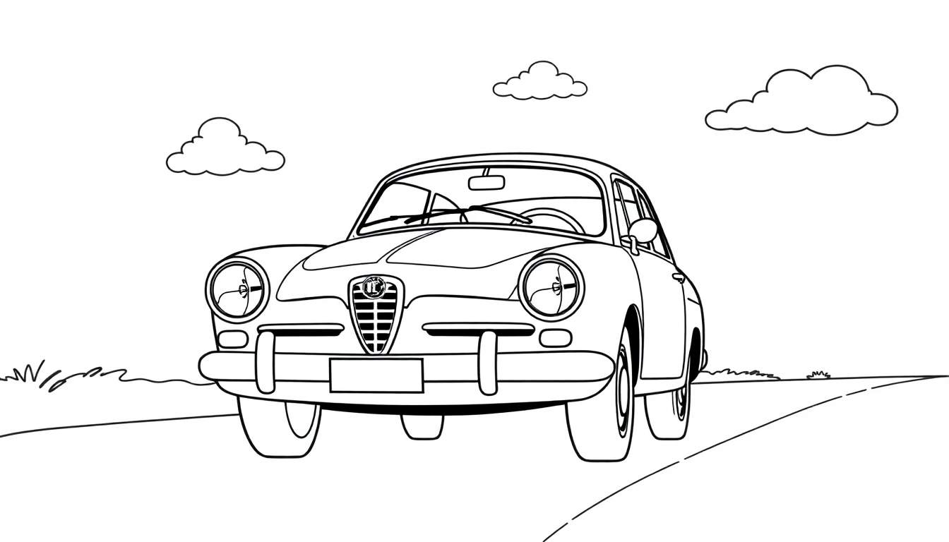 A vintage Alfa Romeo car ready for color panel fun.