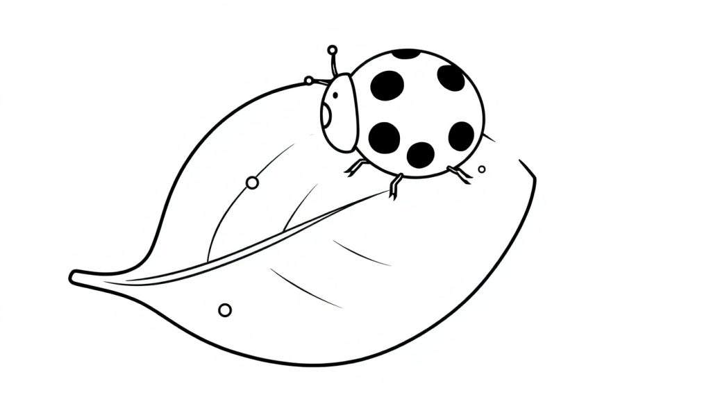A cute ladybug on a leaf, ready for the color panel!