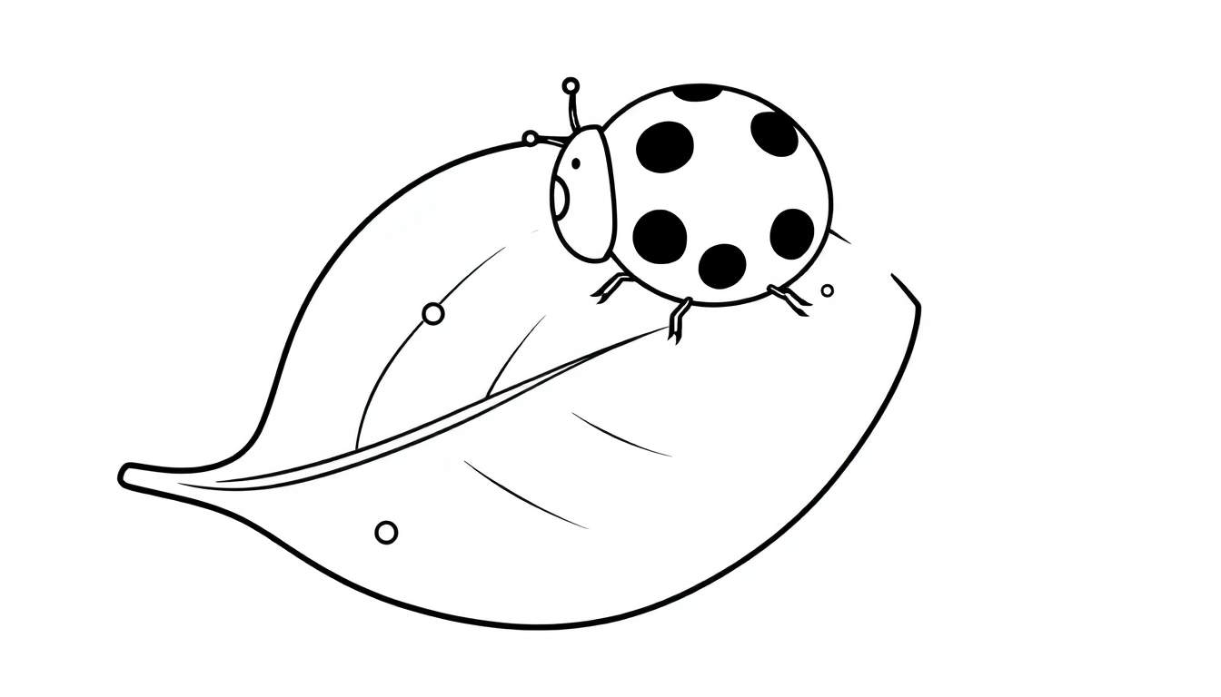 A cute ladybug on a leaf, ready for the color panel!