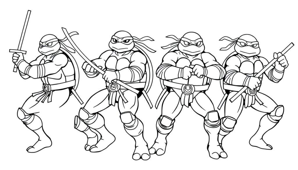 Teenage Mutant Ninja Turtles action color panel.