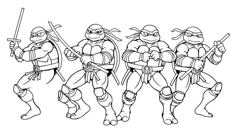 Teenage Mutant Ninja Turtles action color panel.