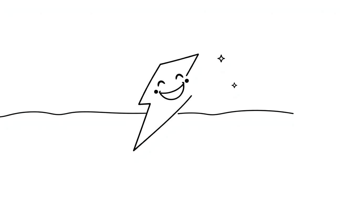 A happy lightning bolt coloring panel with stars.