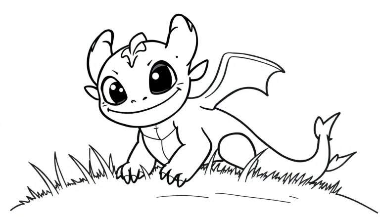 A cute baby dragon smiling in a color panel.