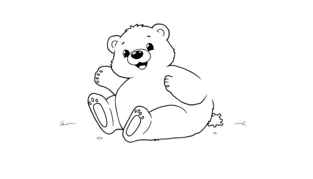 A cute bear coloring page, perfect for your next color panel activity.