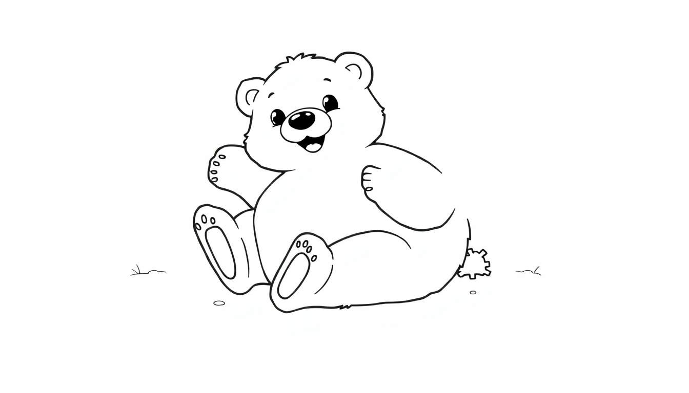 A cute bear coloring page, perfect for your next color panel activity.