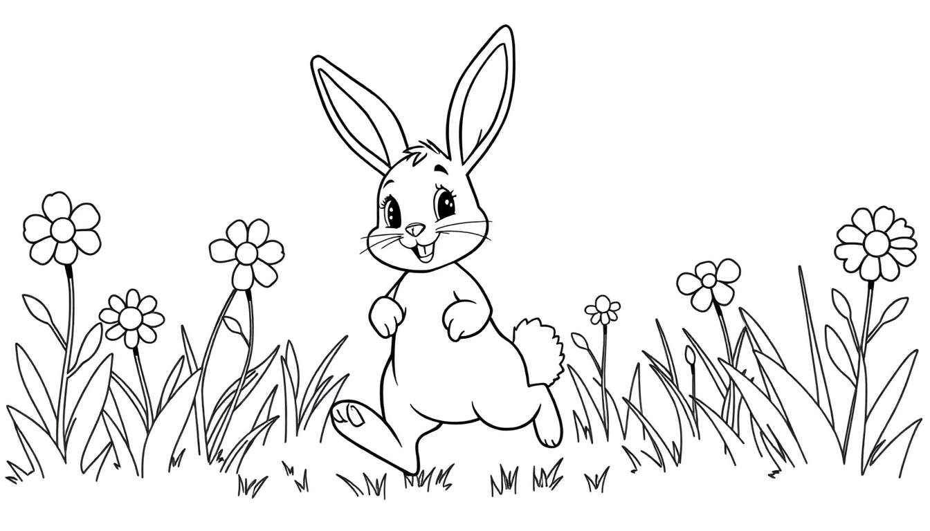 A cute bunny ready for a color panel adventure!