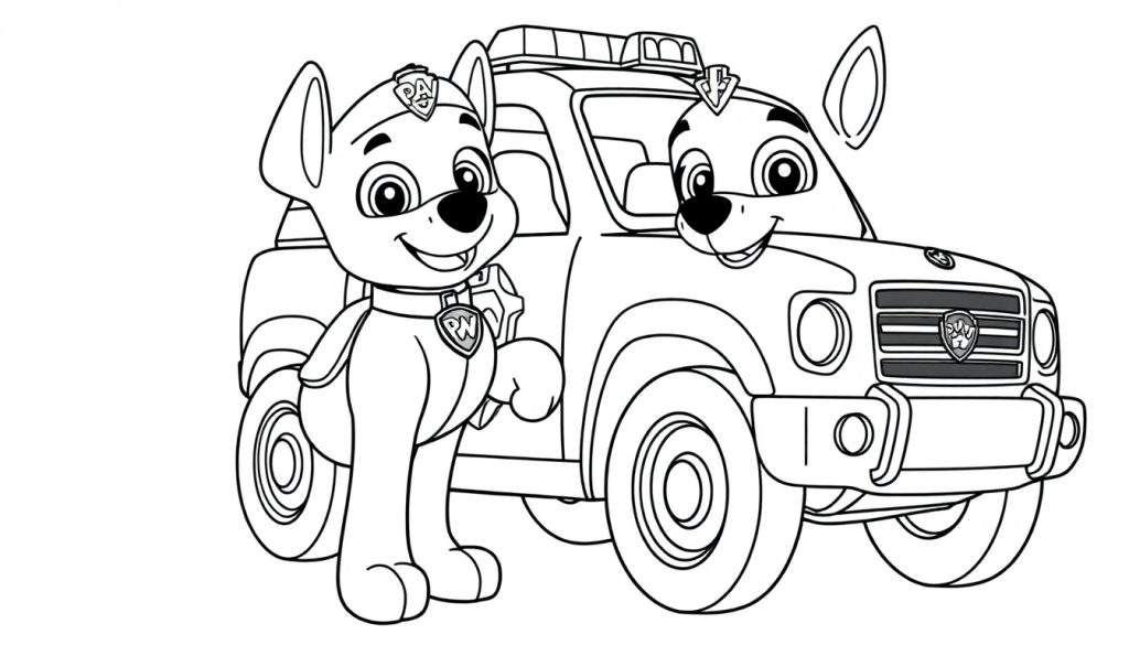Chase's police cruiser color panel with Marshall peeking out.