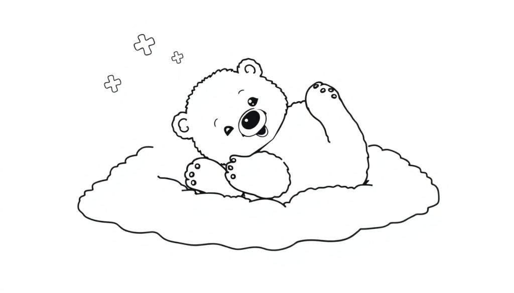 A cute bear drawing, perfect for a color panel.