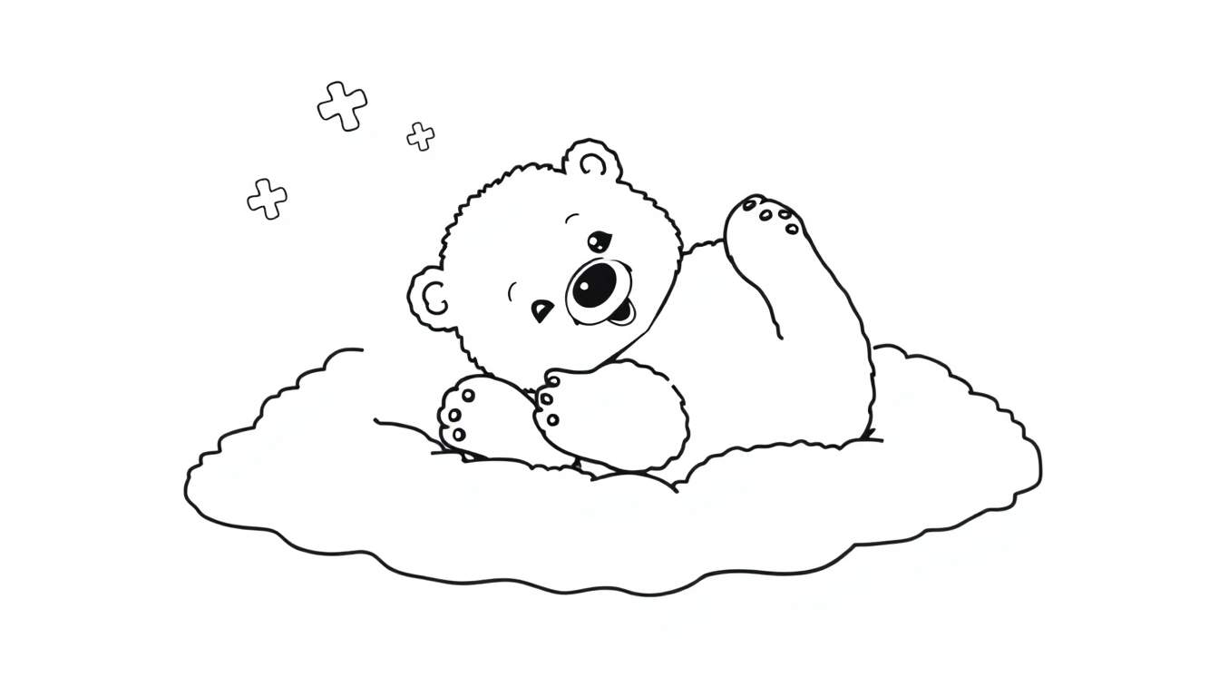 A cute bear drawing, perfect for a color panel.