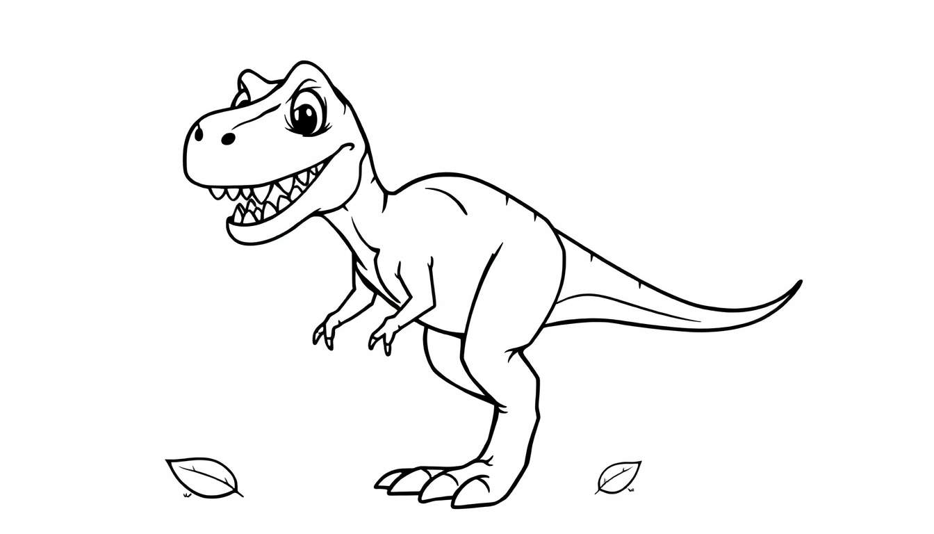 A friendly T-Rex in a black and white color panel.