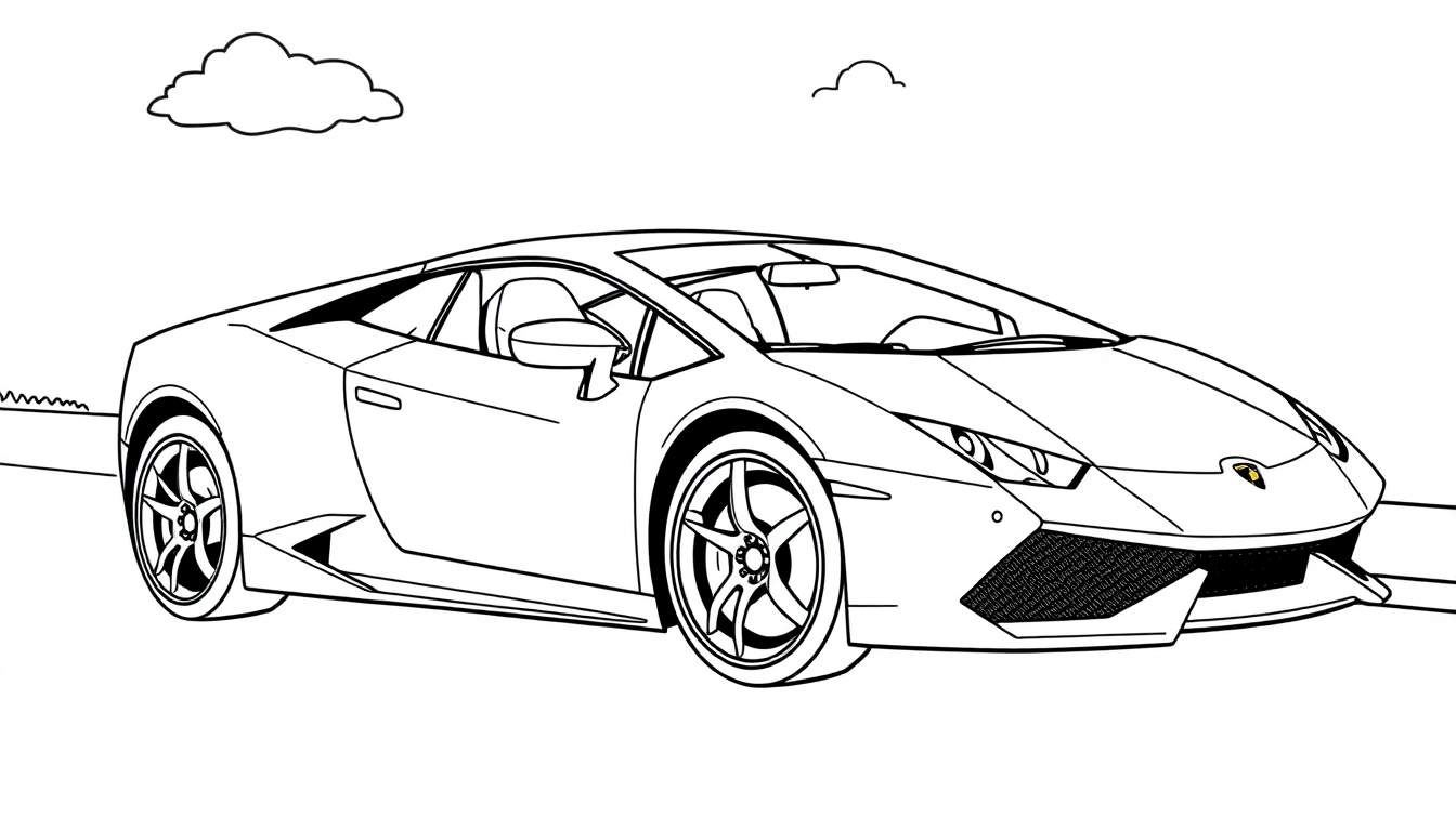 A cute Lamborghini car color panel on a sunny day.