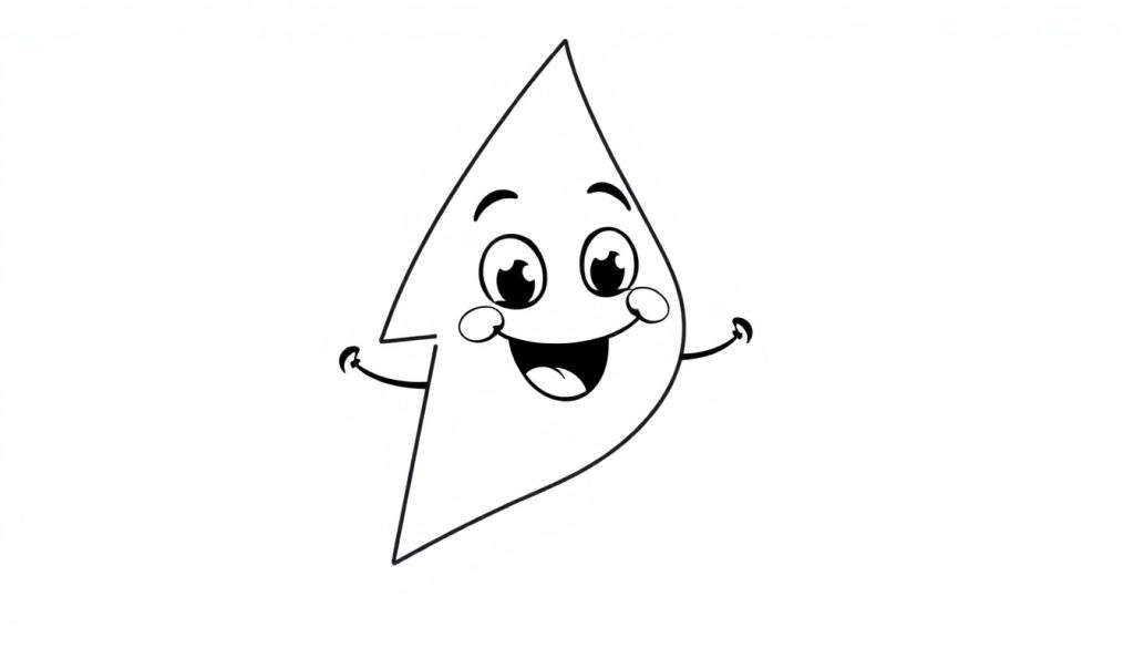 A happy water droplet character, ready for coloring, on a white color panel.