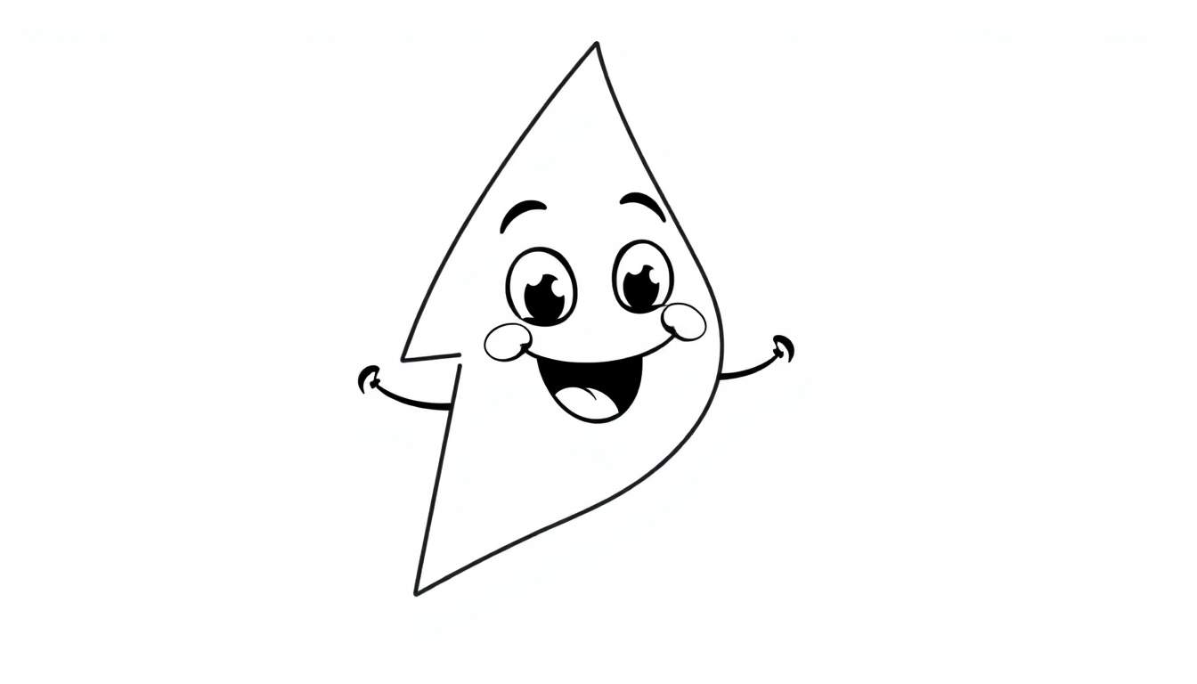 A happy water droplet character, ready for coloring, on a white color panel.