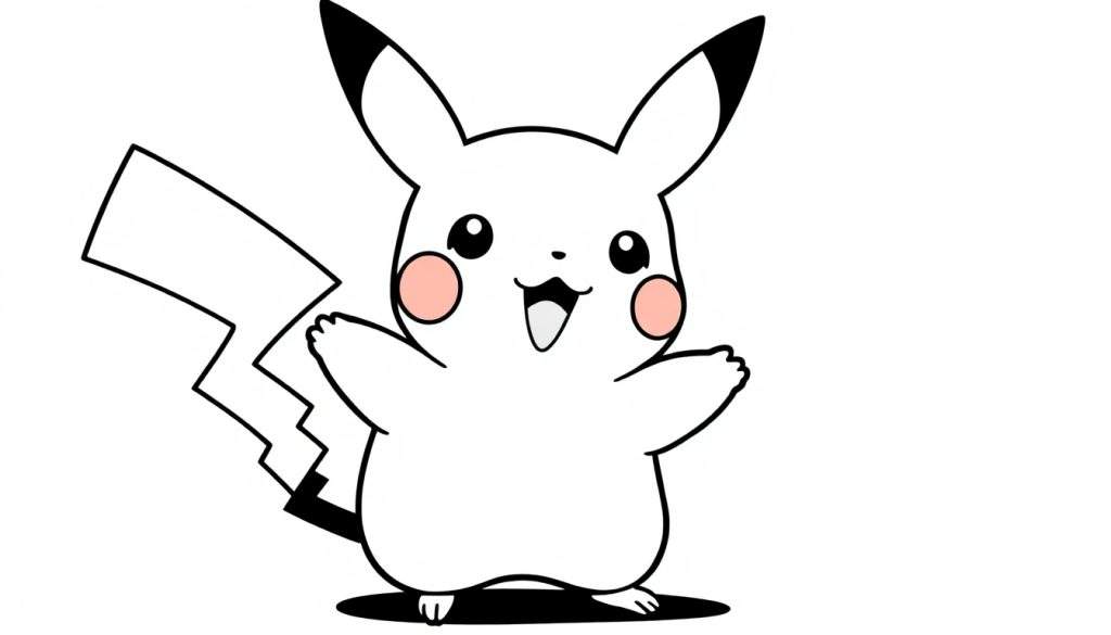 Pikachu color panel, a happy Pikachu with outstretched arms.