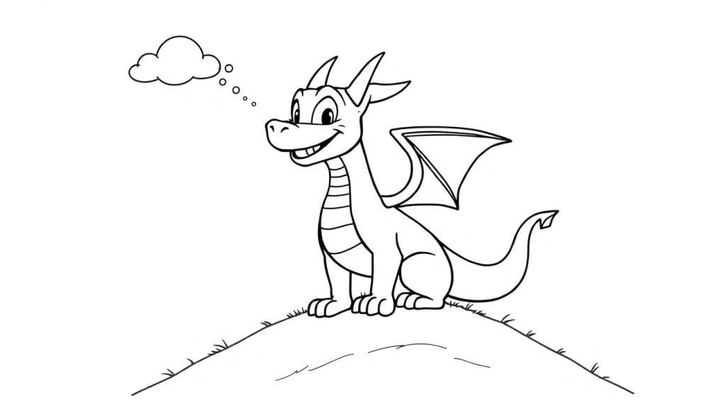 A happy little Spyro the dragon color panel outline.