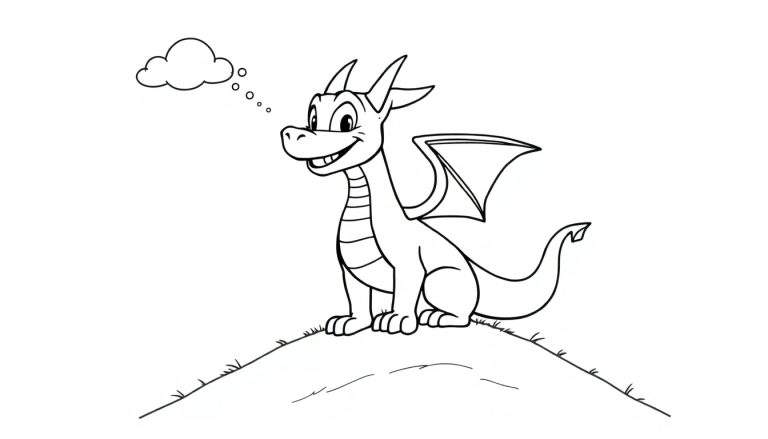 A happy little Spyro the dragon color panel outline.