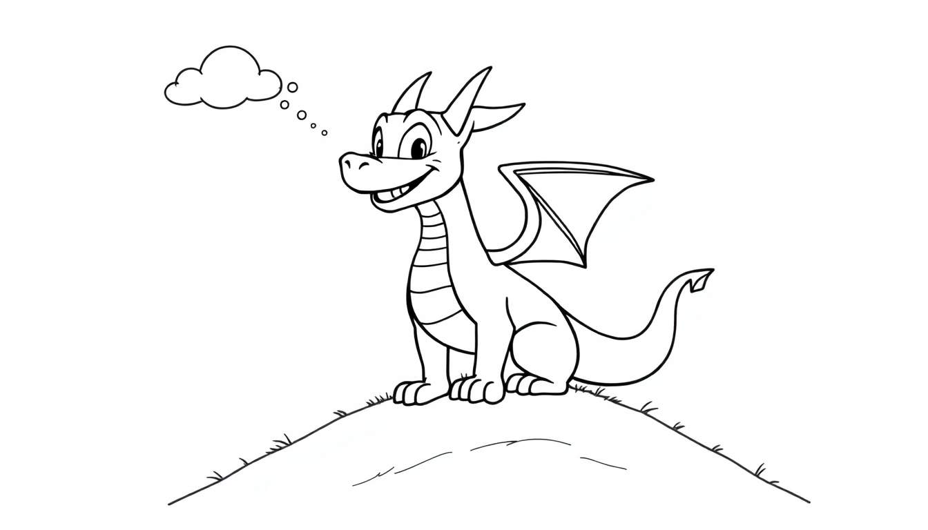 A happy little Spyro the dragon color panel outline.