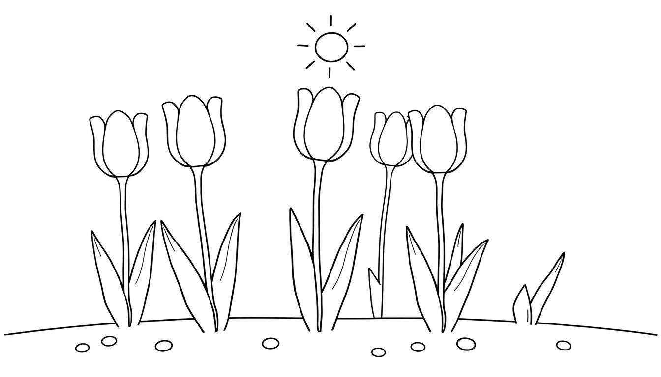 A cheerful tulip color panel with a sun.