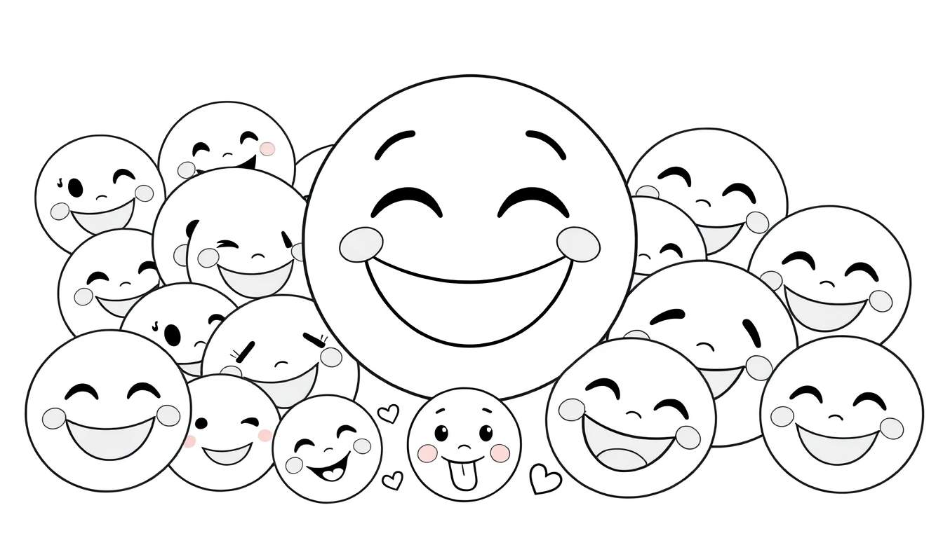 A happy color panel with smiling emoji faces.