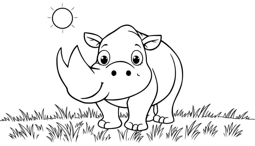 A friendly rhino ready for its color panel.