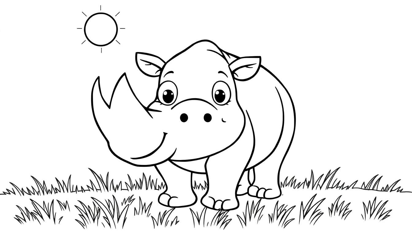 A friendly rhino ready for its color panel.